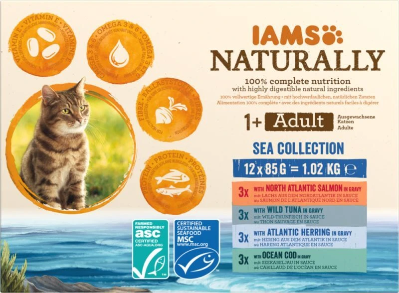 IAMS Adult Sea Collection - Kattenvoer - Zalm - Tonijn - Gravy - 12x85 gram IAMS Adult Sea Collection - Kattenvoer - Zalm - Tonijn - Gravy - 12x85 gram